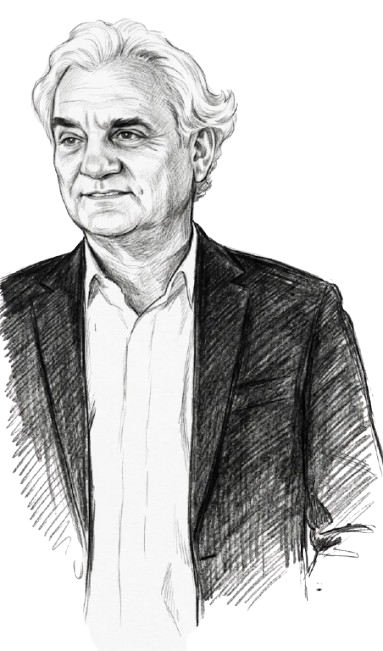 Pencil sketch portrait of Pocargil's founder